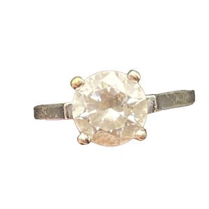 Two karat round CZ simulated diamond ring  size 6